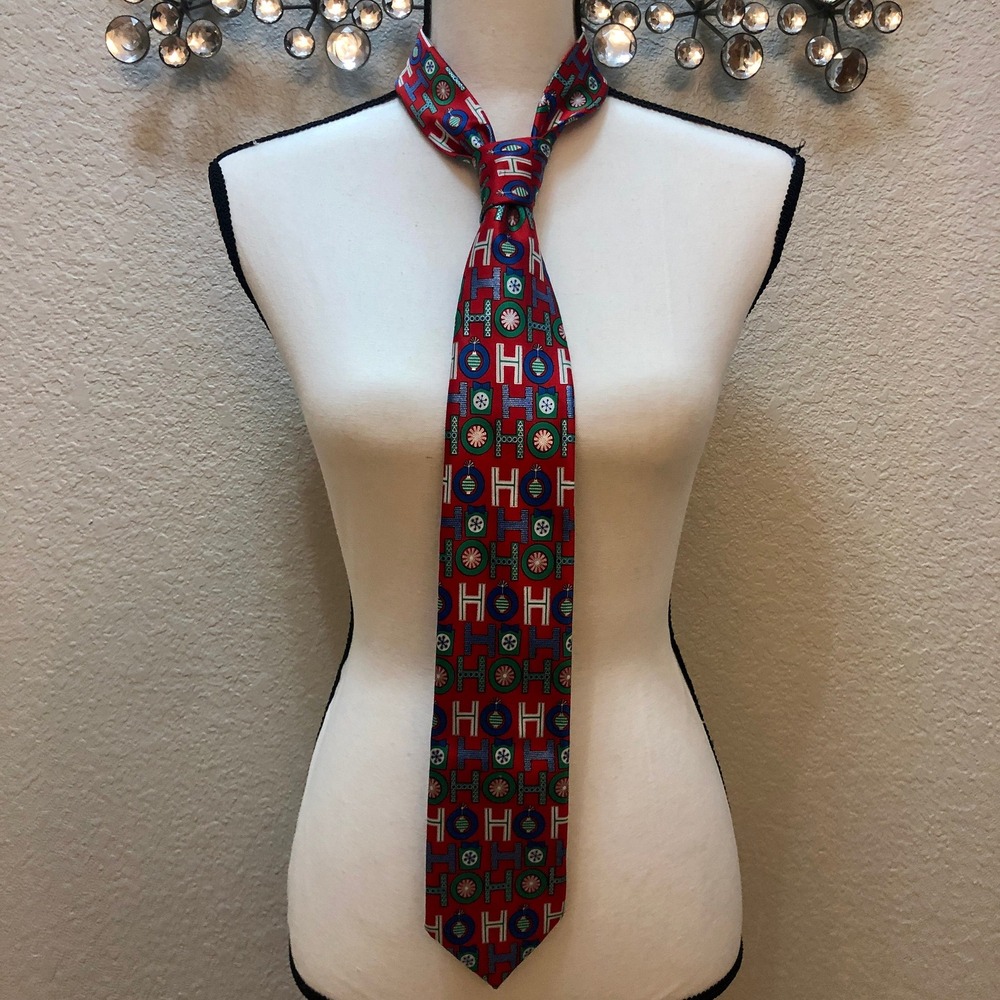 Ho Ho Ho Fun Christmas Party Necktie Hallmark Holiday Traditions‎ Polyester Tie - Picture 8 of 10